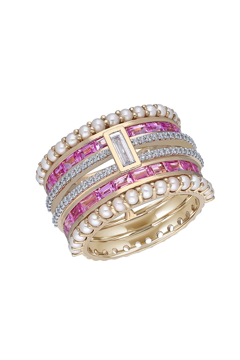 MOKSH-Pink Sapphire Kyoto Ring-YELLOW GOLD