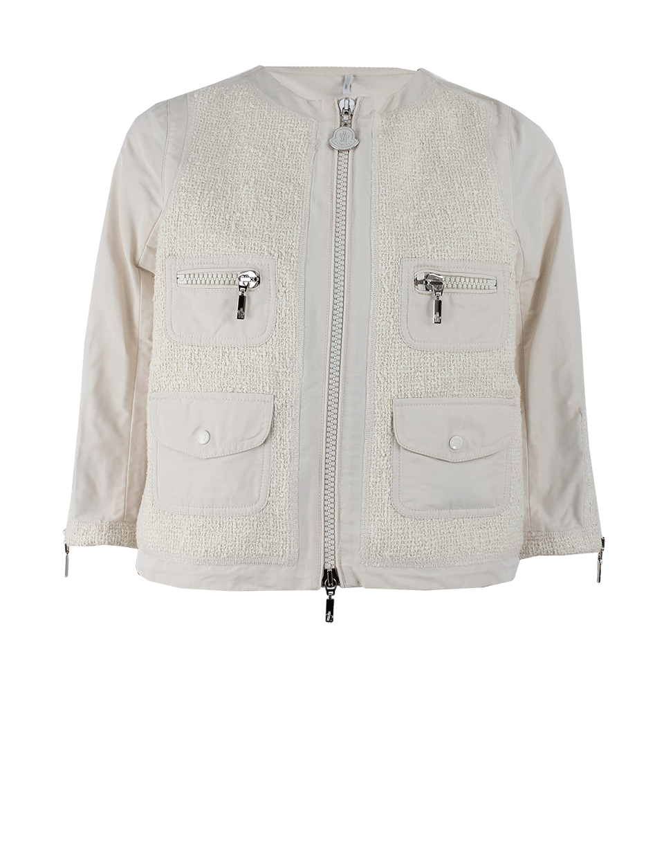 MONCLER-Four Pocket Tweed Front Coat-