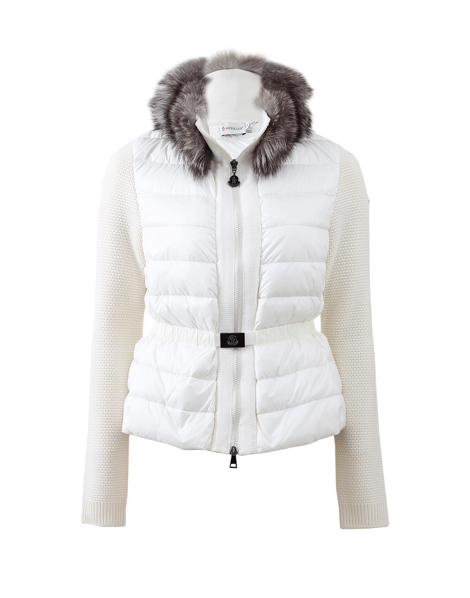 MONCLER-Belted Puff Cardigan Jacket-