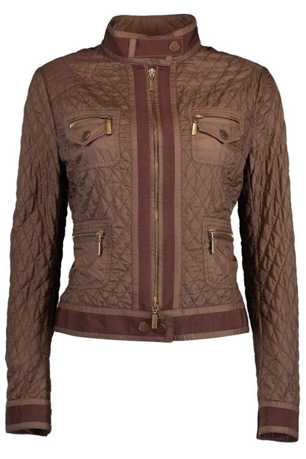 MONCLER-Diamond Quilt Short Jacket-BROWN