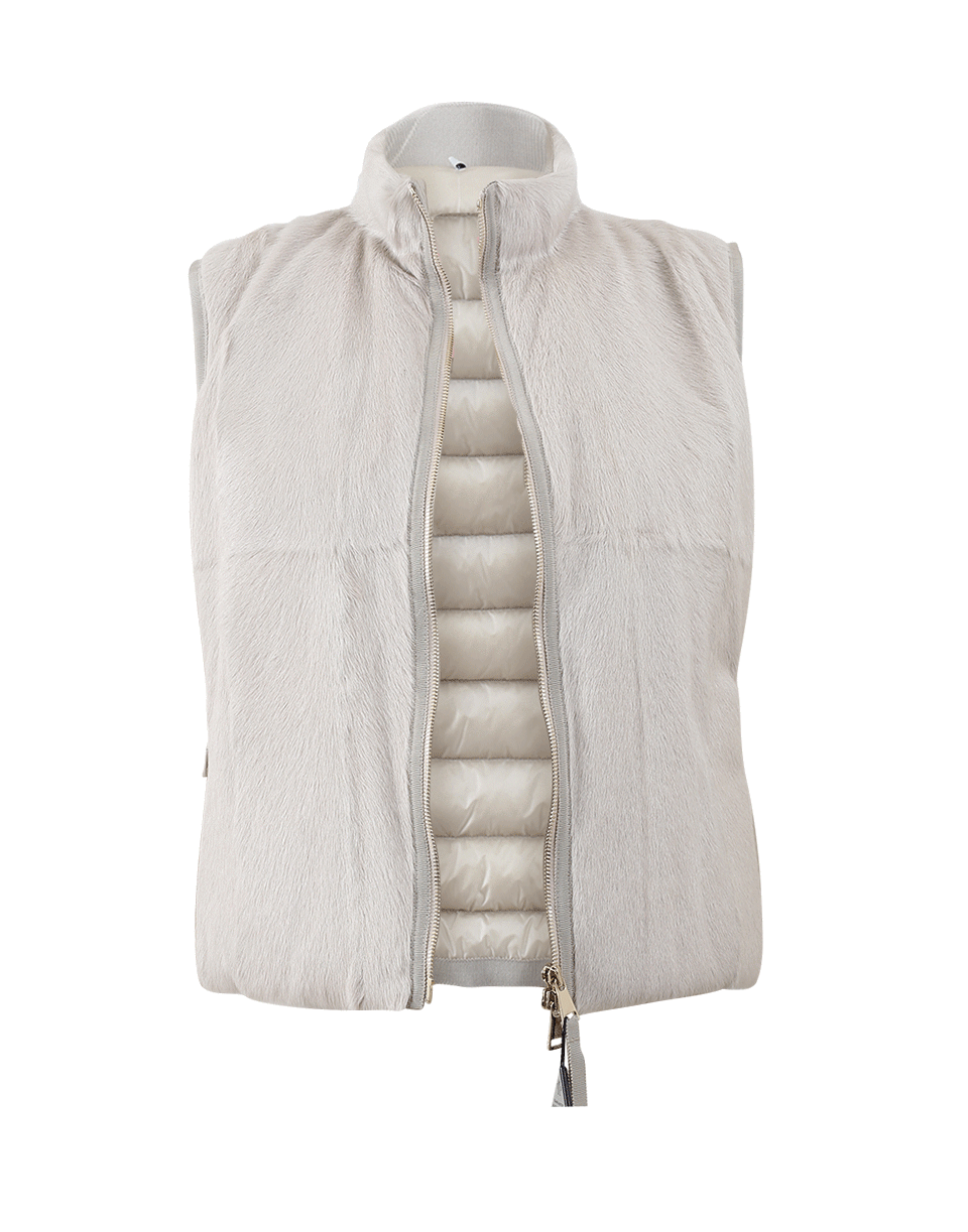 MONCLER-Fur Nylon Vest-