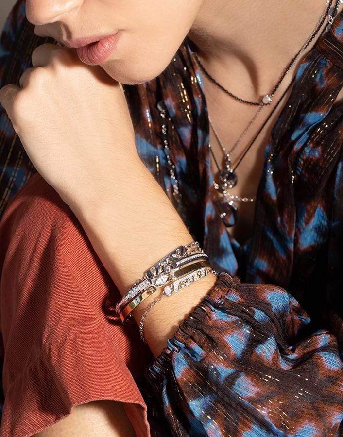 MONICA RICH KOSANN-Engraved Love Posey Bracelet-SILVER