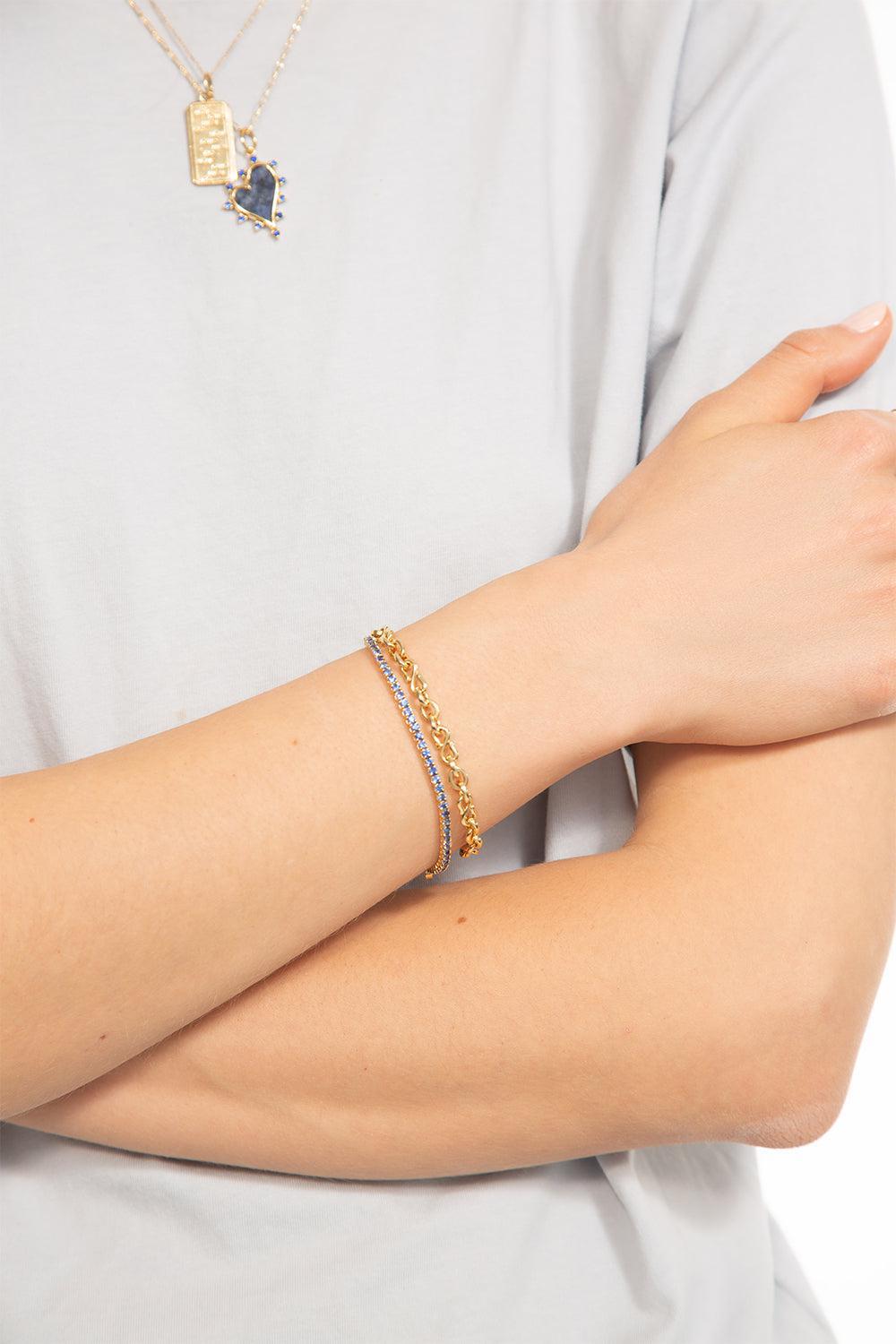 Classic Blue Sapphire Tennis Bracelet-YELLOW GOLD-6.5-JEWELRYFINE JEWELBRACELET O-MONICA RICH KOSANN