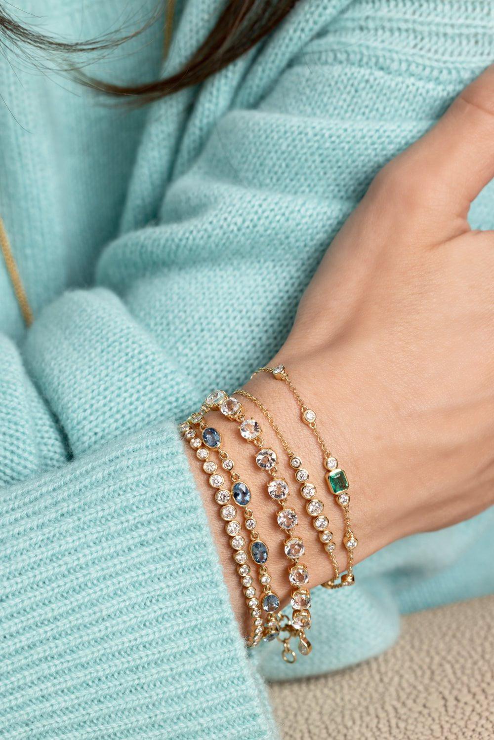 MONICA RICH KOSANN-Bezel Diamond Tennis Bracelet-YELLOW GOLD