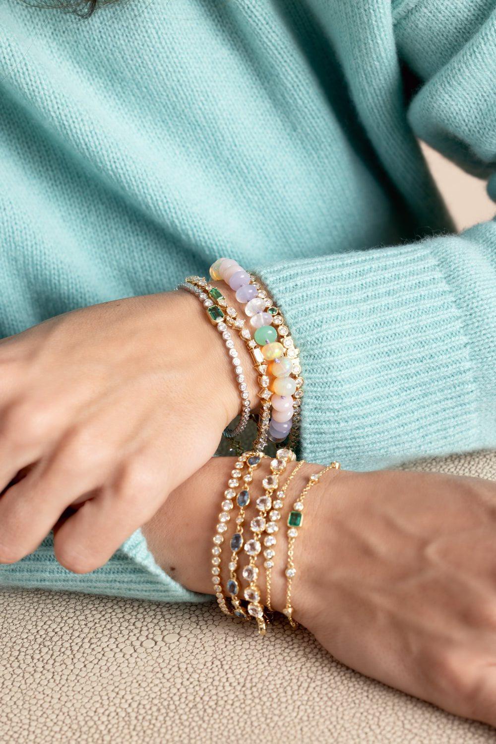 MONICA RICH KOSANN-Bezel Diamond Tennis Bracelet-YELLOW GOLD