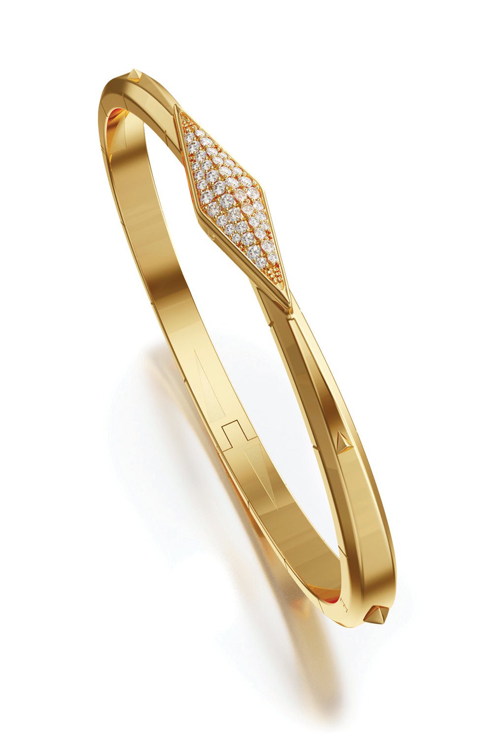 MONICA RICH KOSANN-Points North Diamond Bangle Bracelet-YELLOW GOLD