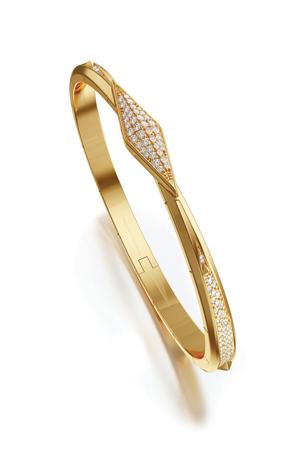 MONICA RICH KOSANN-Points North Full Diamond Bangle Bracelet-YELLOW GOLD