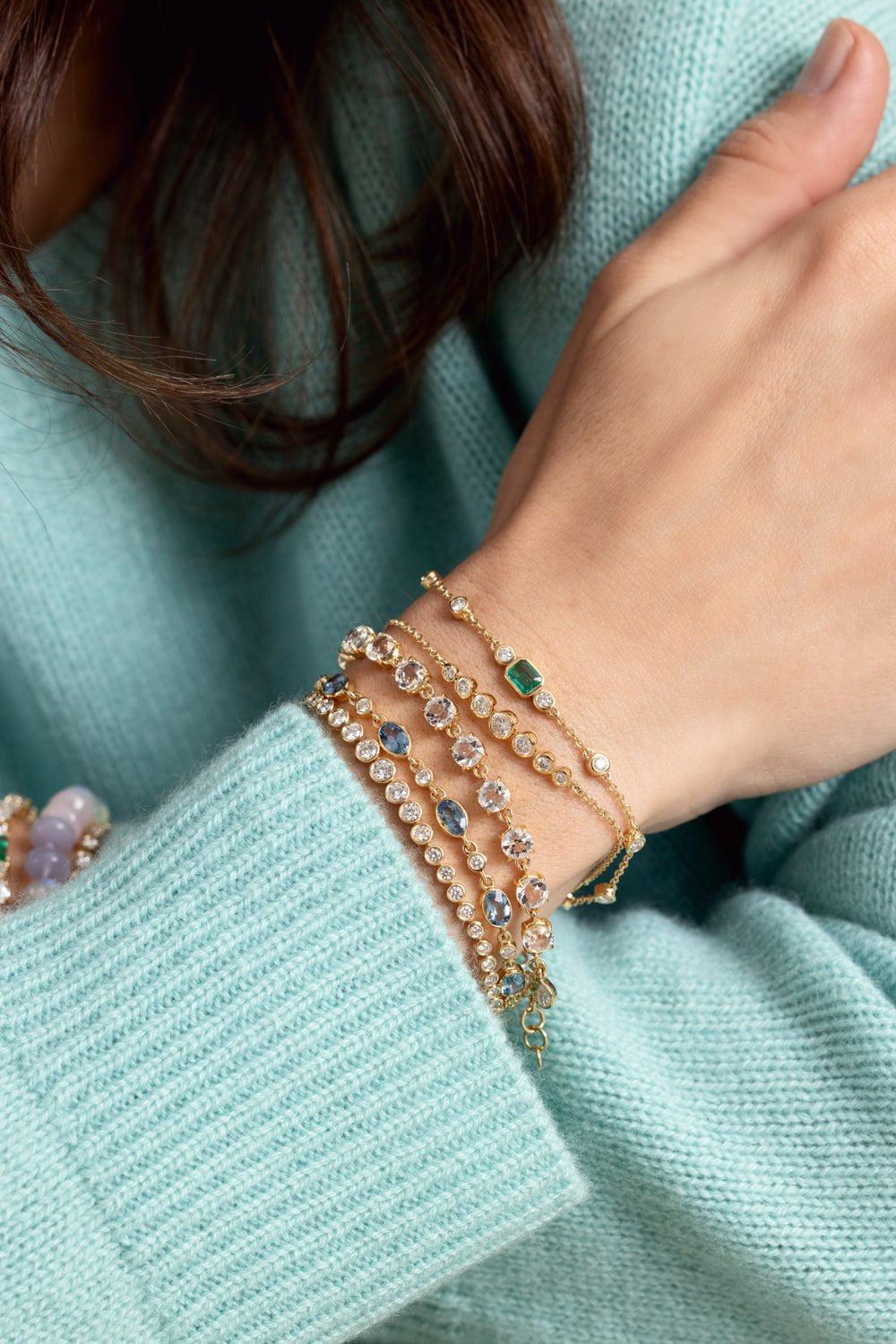 MONICA RICH KOSANN-Rock Crystal Diamond Tennis Bracelet-YELLOW GOLD