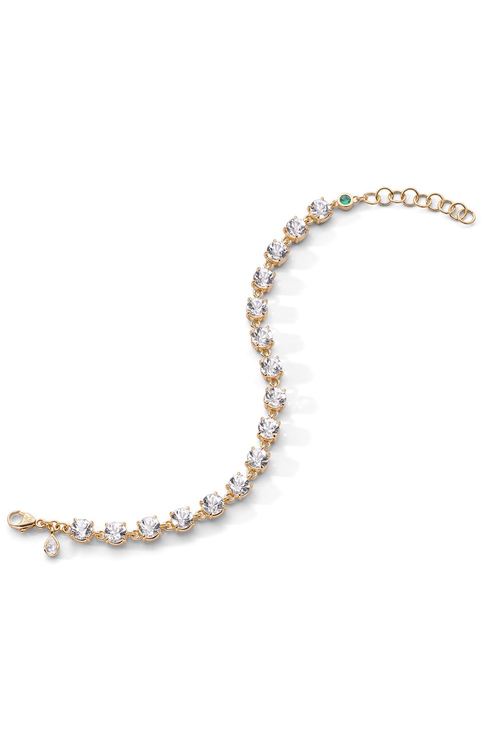 MONICA RICH KOSANN-Rock Crystal Diamond Tennis Bracelet-YELLOW GOLD