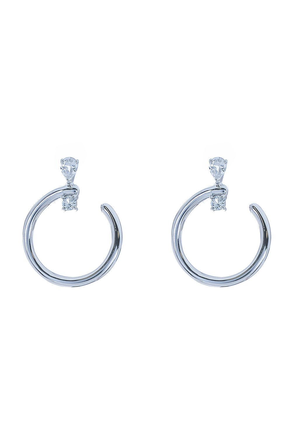 MONICA RICH KOSANN-Midi Galaxy Wrap Earrings - Silver-SILVER