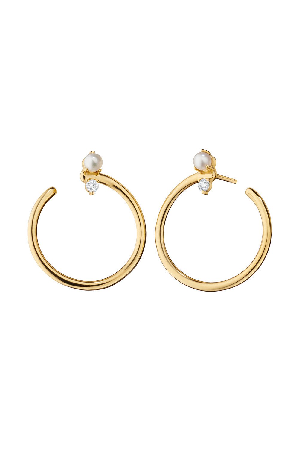 MONICA RICH KOSANN-Large Pearl Galaxy Wrap Hoop Earrings-YELLOW GOLD