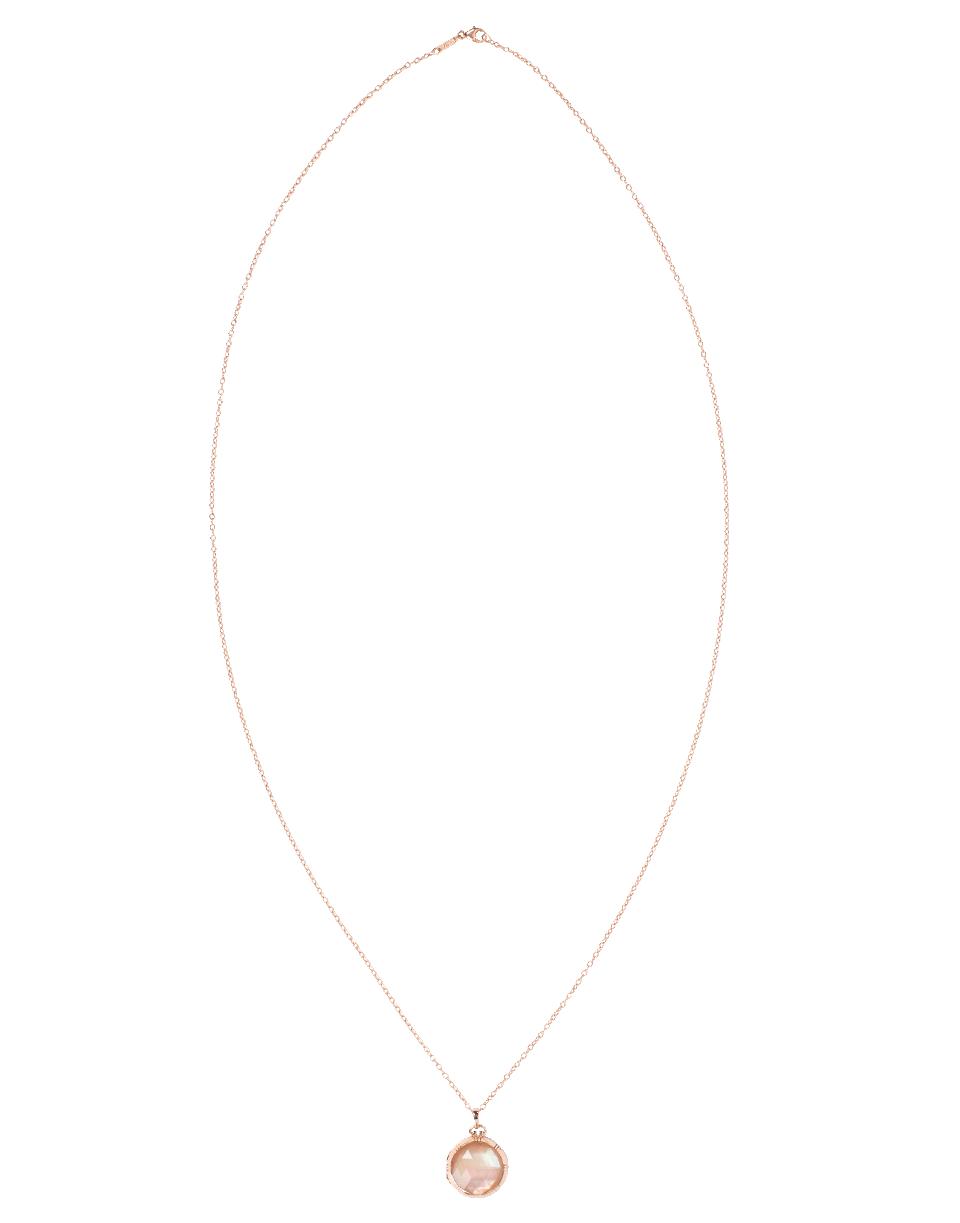 MONICA RICH KOSANN-Cognac Mother of Pearl Crystal Locket-ROSE GOLD