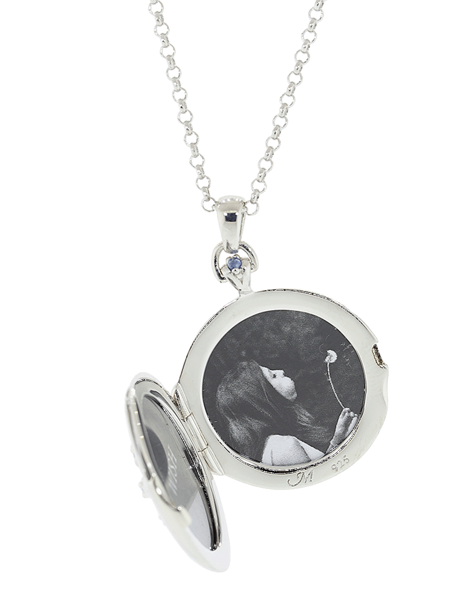 MONICA RICH KOSANN-Blue Sapphire Star Locket Necklace-SILVER