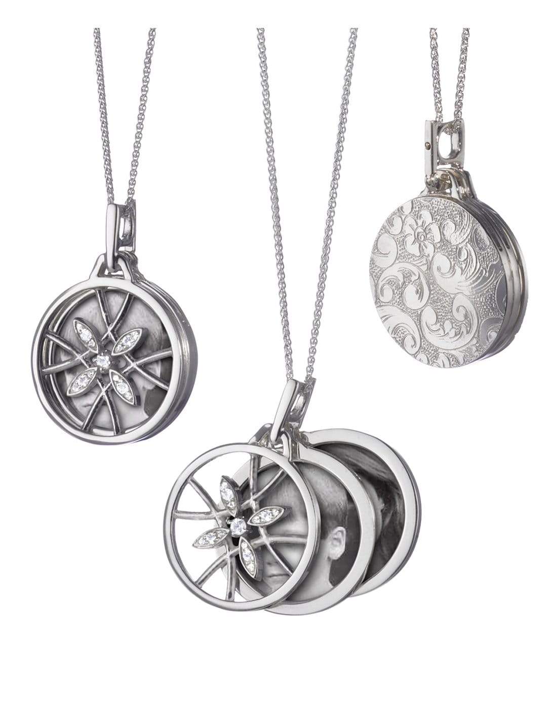 MONICA RICH KOSANN-Doube Sided Photo Charm for Round Gate Case-SILVER