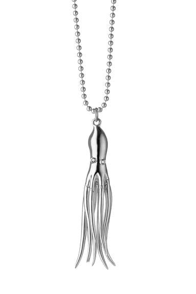 MONICA RICH KOSANN-Intuition Octopus Charm Necklace-SILVER
