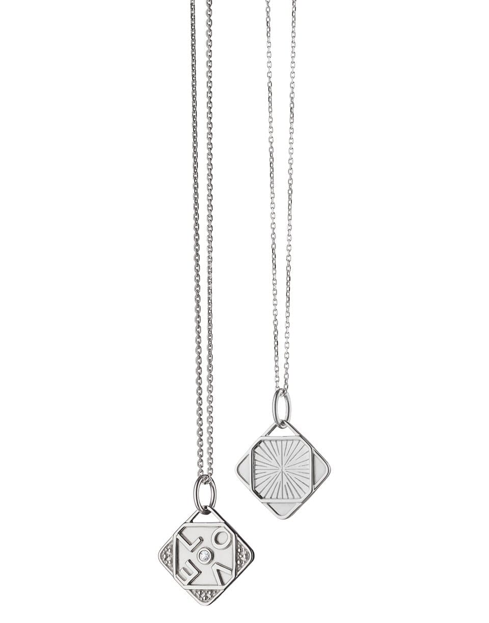 MONICA RICH KOSANN-Mini Love Charm Necklace-SILVER