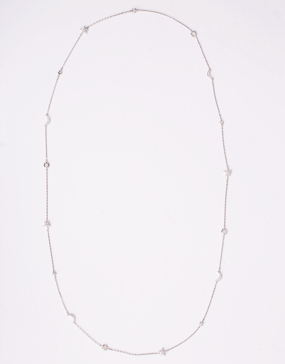 MONICA RICH KOSANN-Moonstone Sun Moon Star Wrap Necklace-SILVER