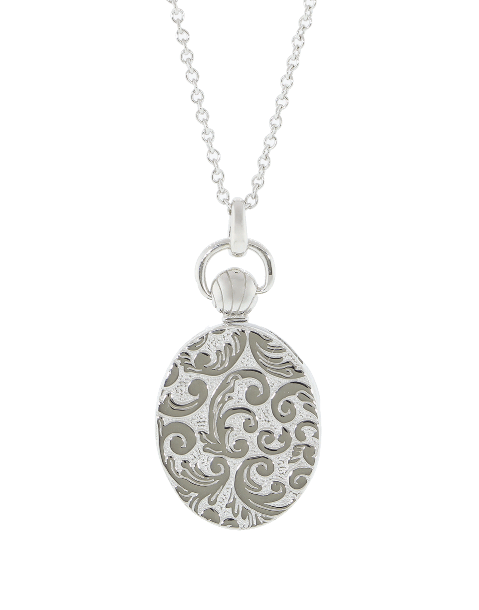 MONICA RICH KOSANN-Oval Mother of Pearl Locket-SILVER