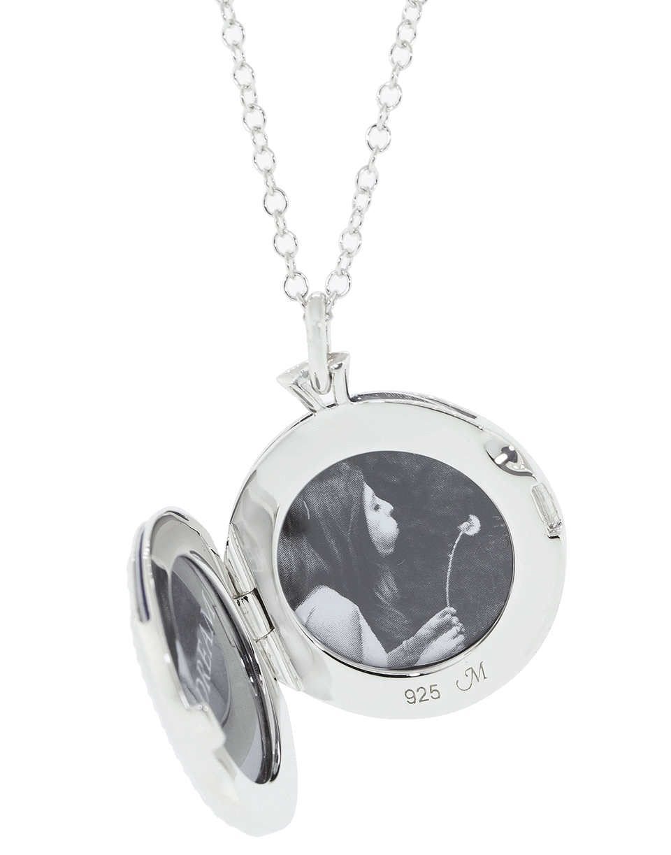 MONICA RICH KOSANN-Round Locket with Diamond Center-SILVER
