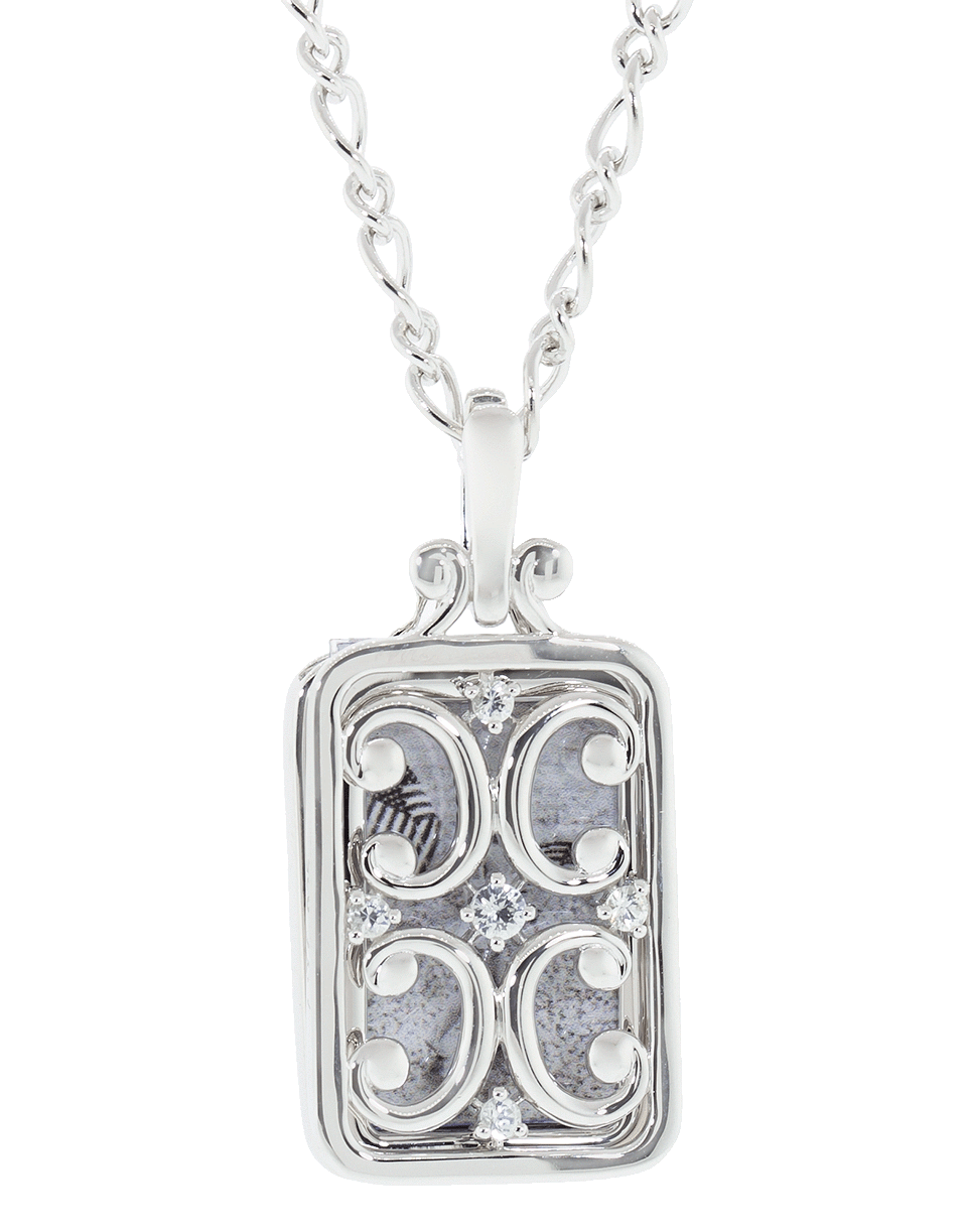 MONICA RICH KOSANN-Silver Gate Frame Necklace-SILVER