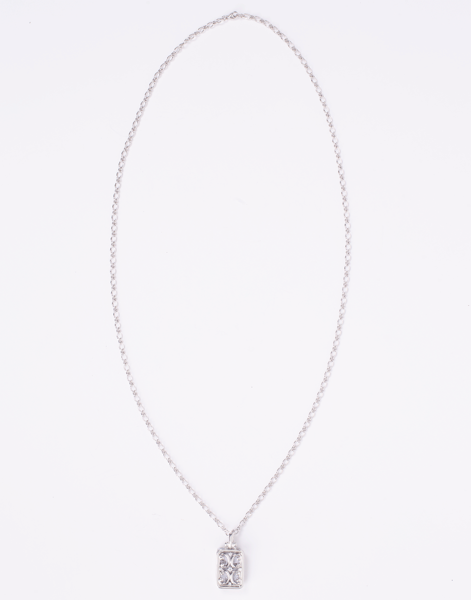 MONICA RICH KOSANN-Silver Gate Frame Necklace-SILVER