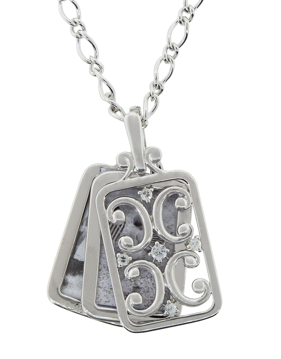 MONICA RICH KOSANN-Silver Gate Frame Necklace-SILVER