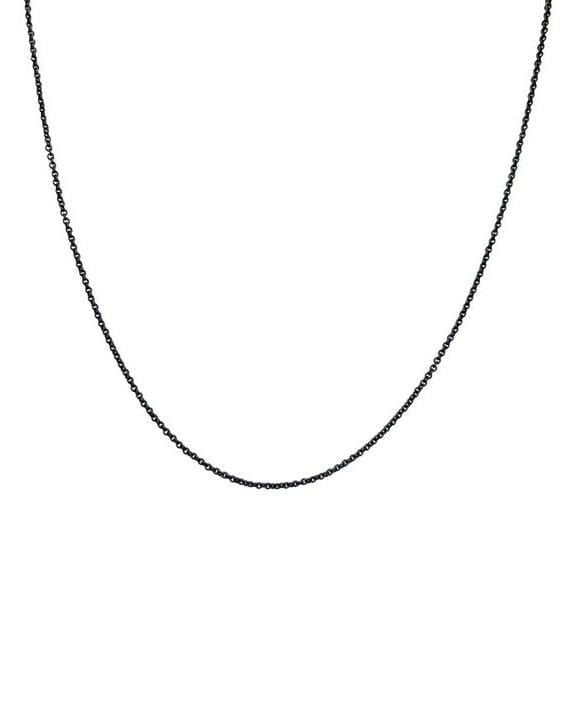 MONICA RICH KOSANN-Charlie Black Steel Chain - 20in-STEEL