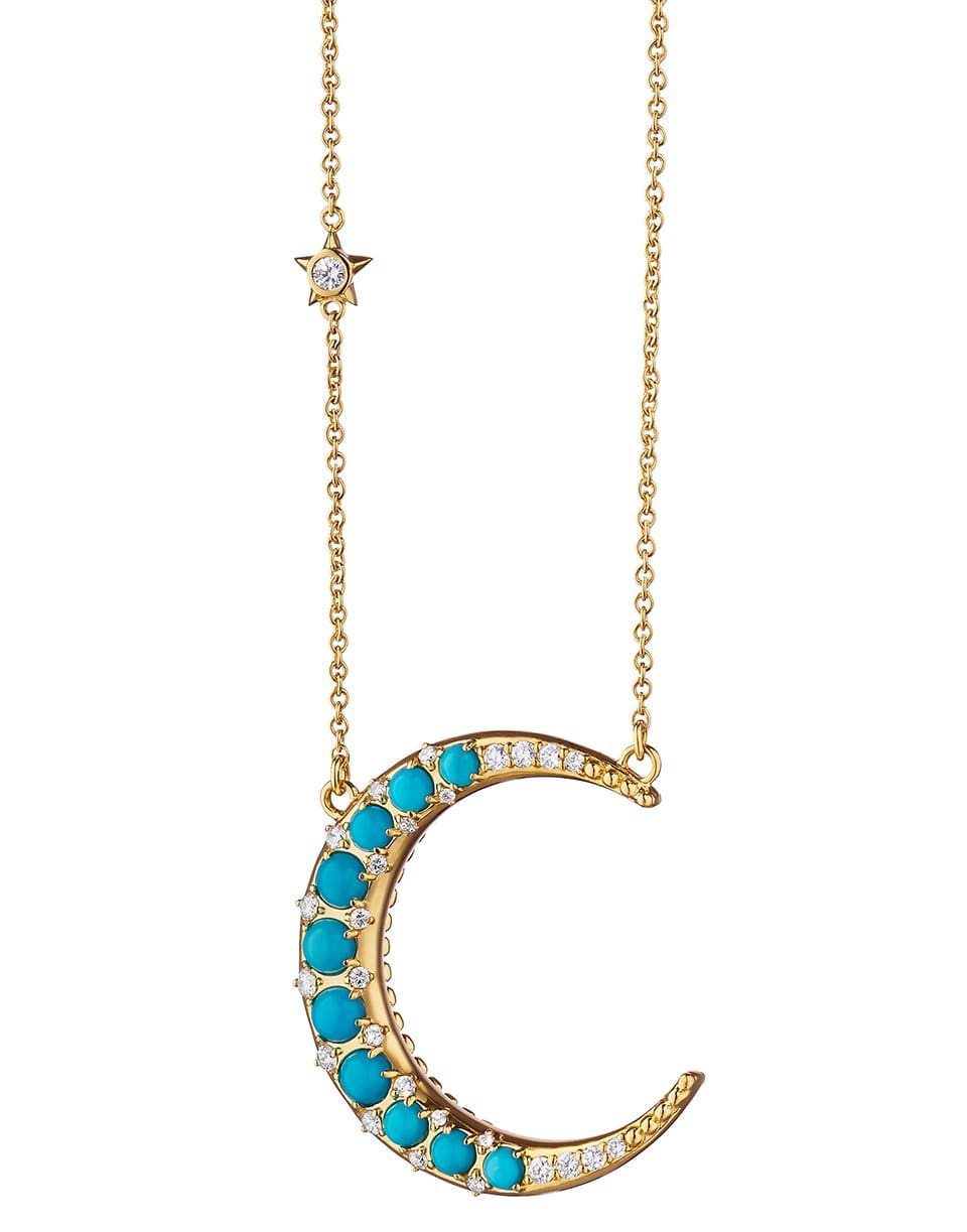 MONICA RICH KOSANN-Turquoise Crescent Moon Charm-
