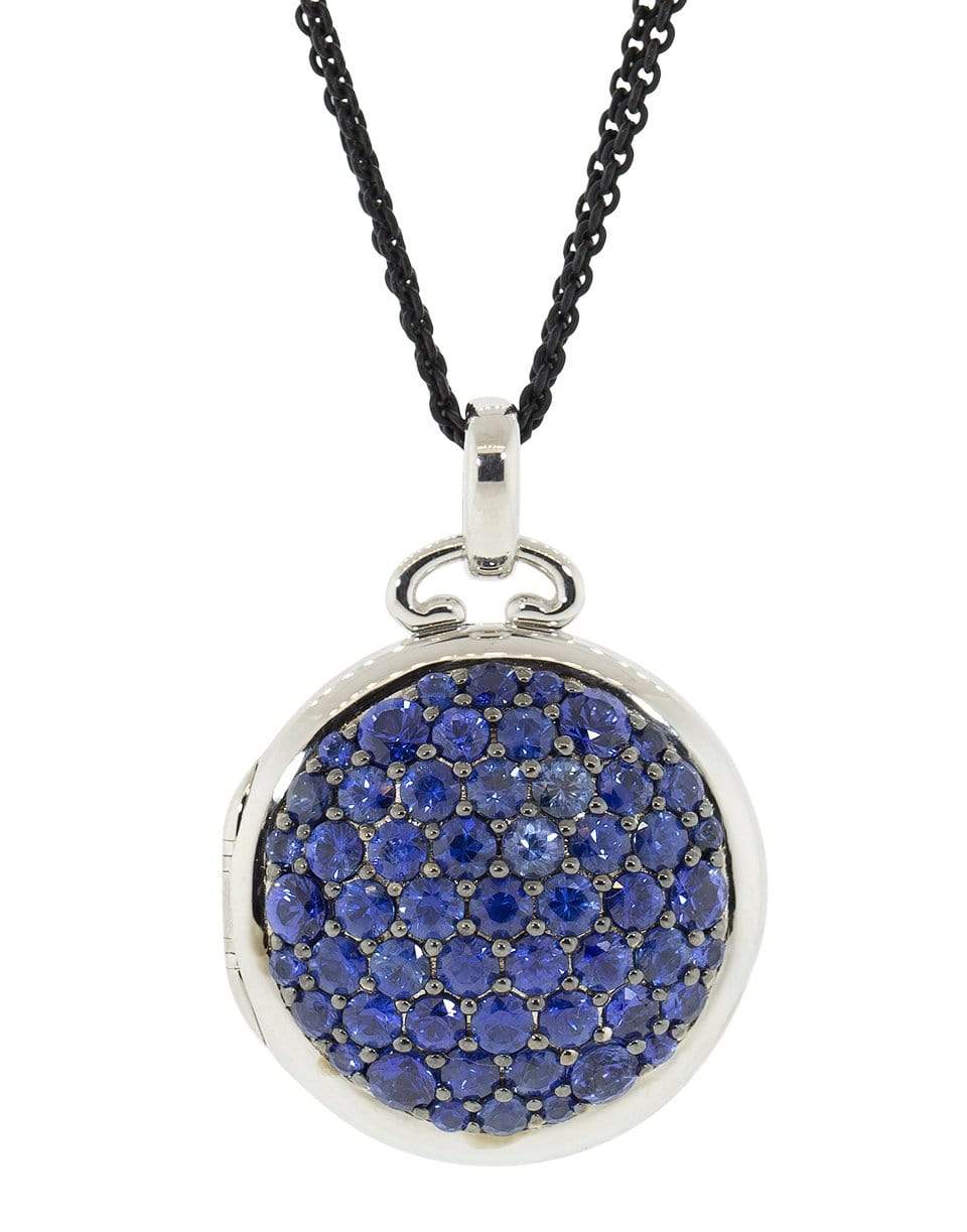 MONICA RICH KOSANN-Blue Sapphire Locket Necklace-WHITE GOLD