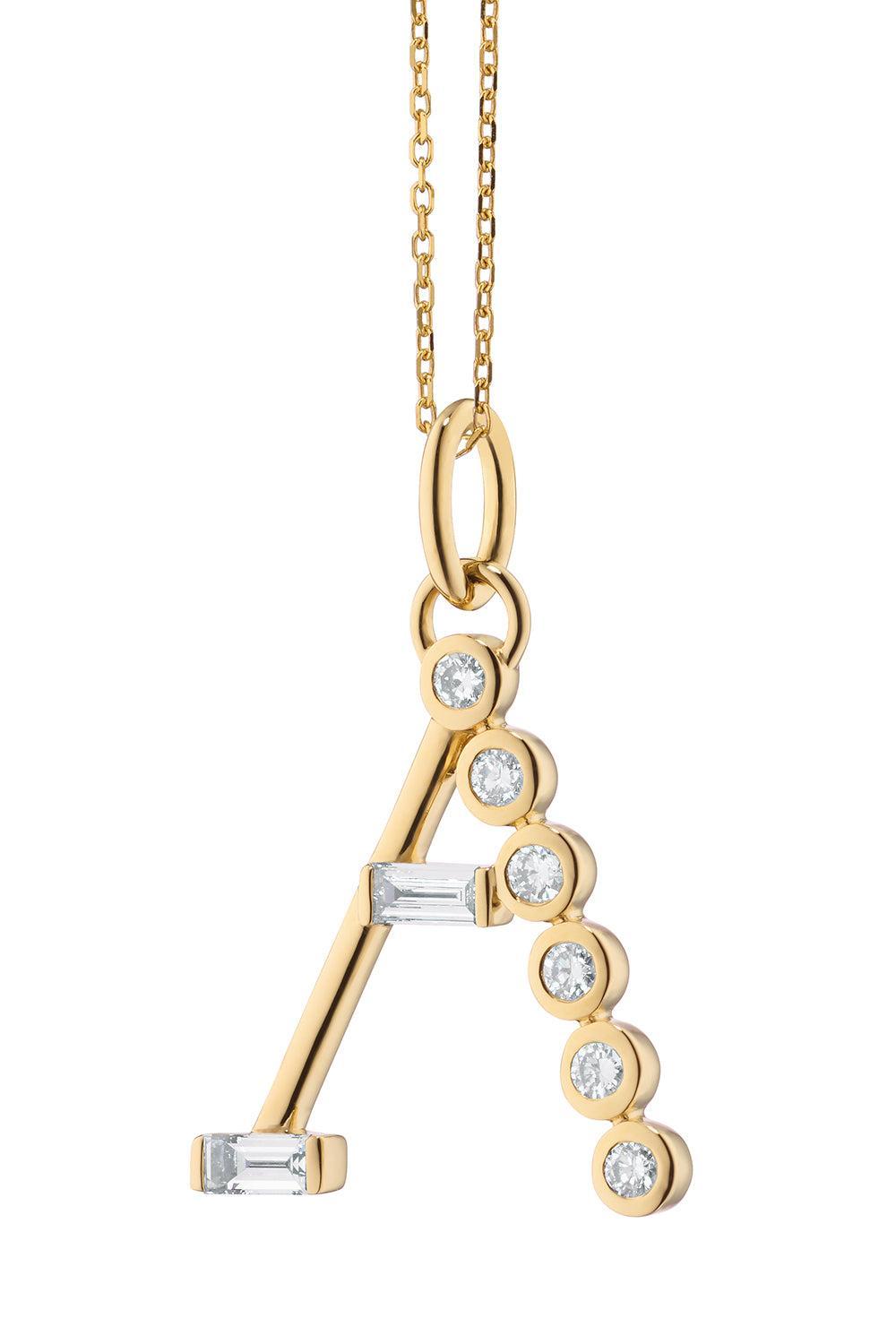 Diamond Initial Necklace - A-YELLOW GOLD-17-JEWELRYFINE JEWELNECKLACE O-MONICA RICH KOSANN