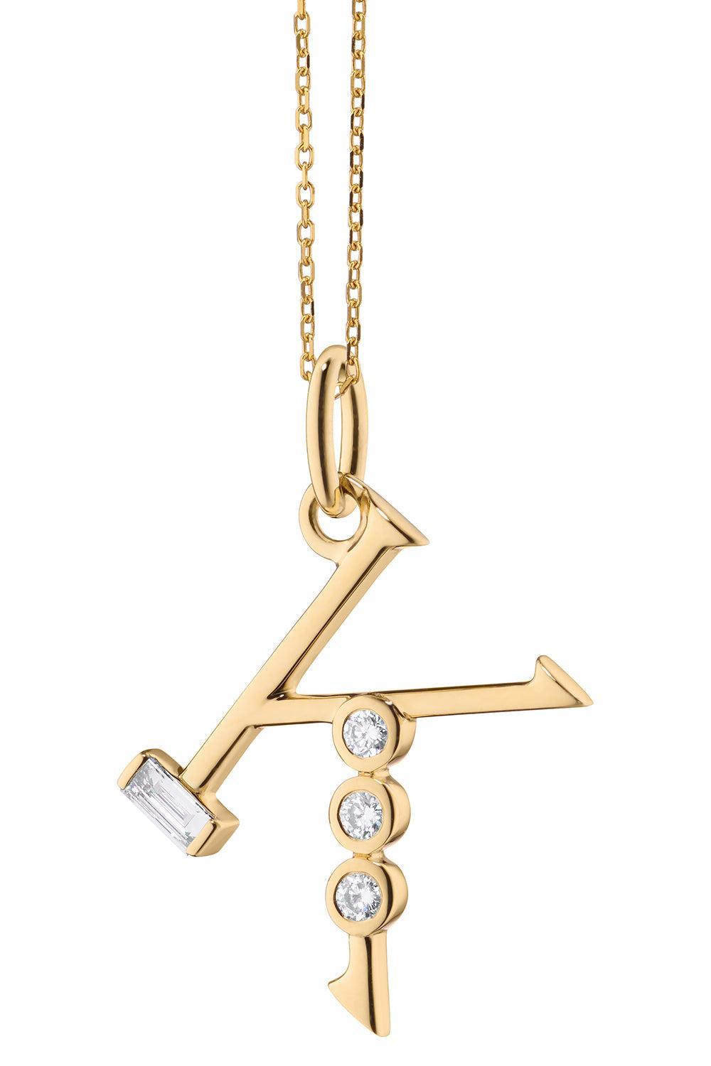 Diamond Initial Necklace - K-YELLOW GOLD-17-JEWELRYFINE JEWELNECKLACE O-MONICA RICH KOSANN