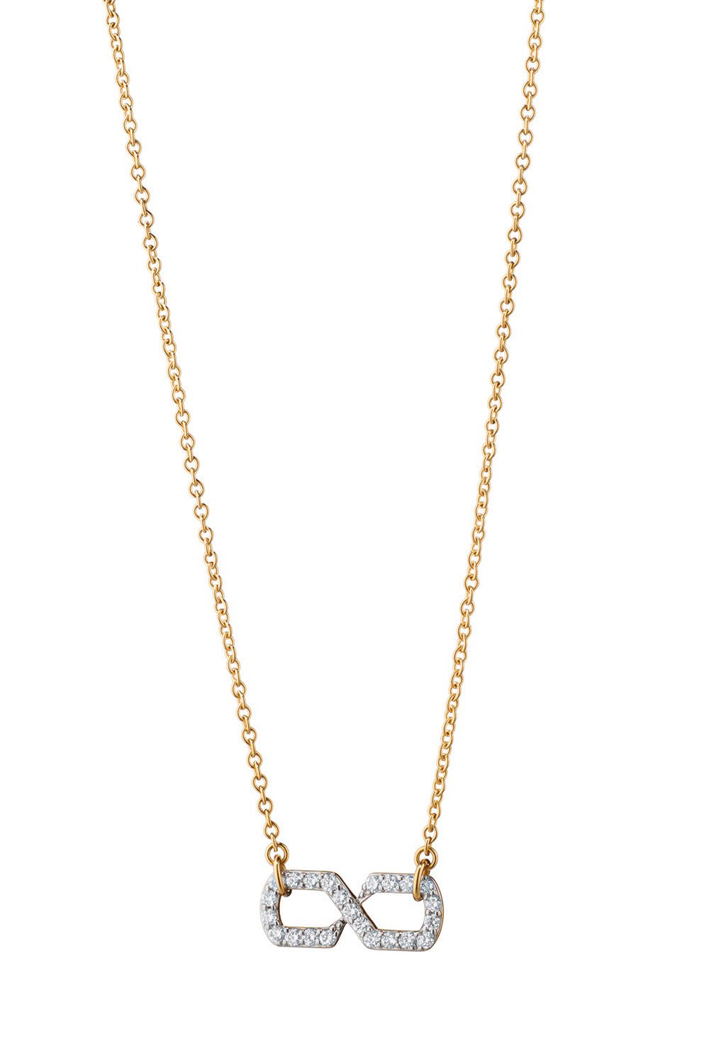 MONICA RICH KOSANN-The Symbol White Diamond Infinity Necklace-YELLOW GOLD