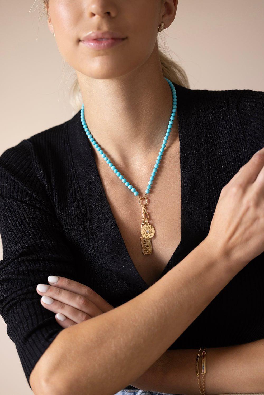 MONICA RICH KOSANN-Two Charm Enhancer Necklace-YELLOW GOLD