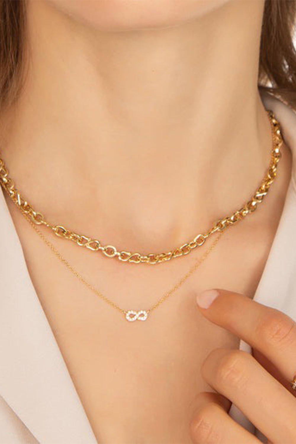 MONICA RICH KOSANN-Inifnity Charm Necklace-YELLOW GOLD