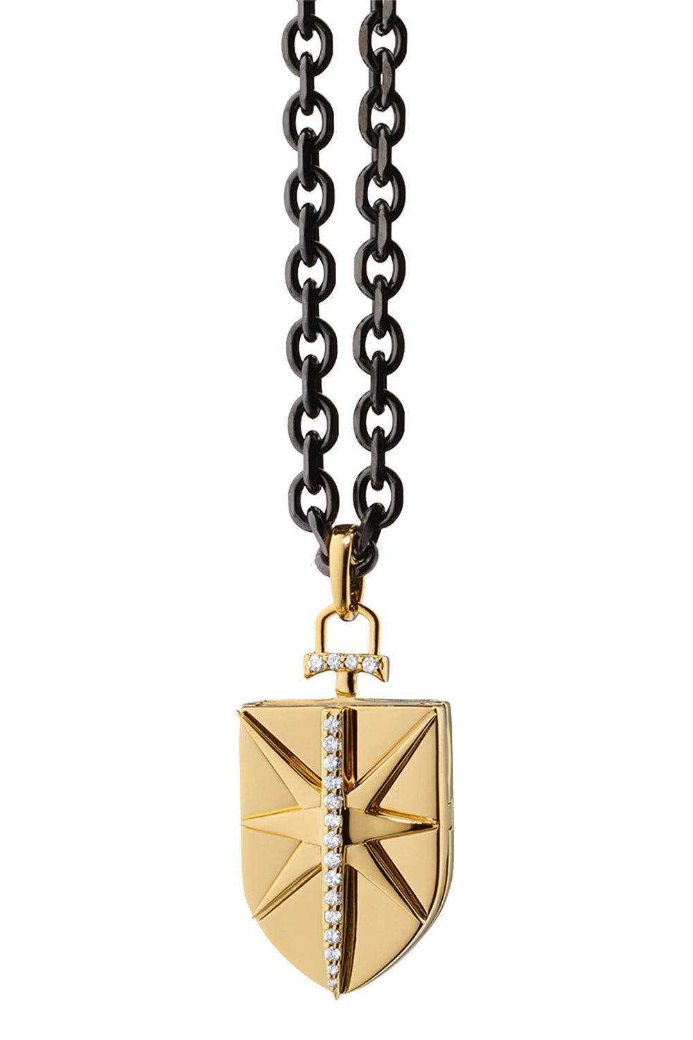Fearless Shield Locket Necklace-YELLOW GOLD-24-JEWELRYFINE JEWELNECKLACE O-MONICA RICH KOSANN