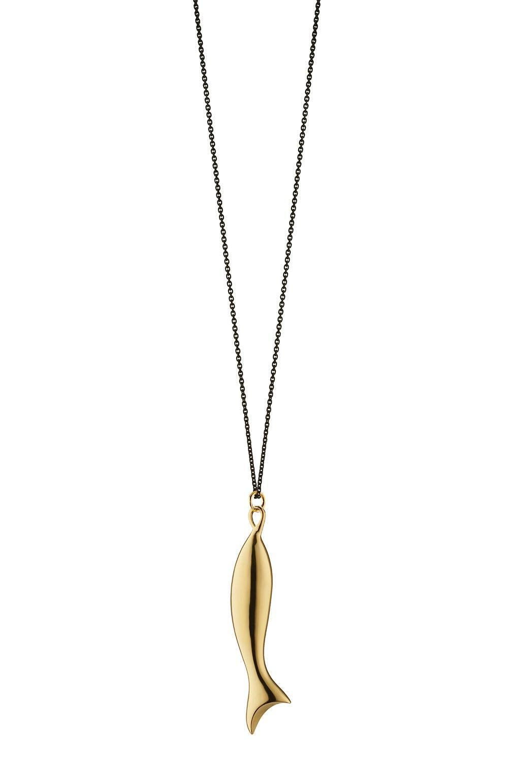 Yellow Gold Perseverance Fish Necklace-YELLOW GOLD-32-JEWELRYFINE JEWELNECKLACE O-MONICA RICH KOSANN
