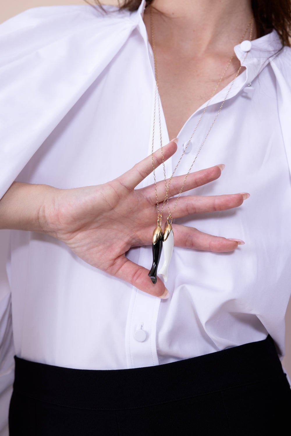 MONICA RICH KOSANN-FISH "PERSEVERANCE" NECKLACE-