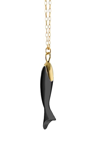 MONICA RICH KOSANN-FISH "PERSEVERANCE" NECKLACE-YELLOW GOLD