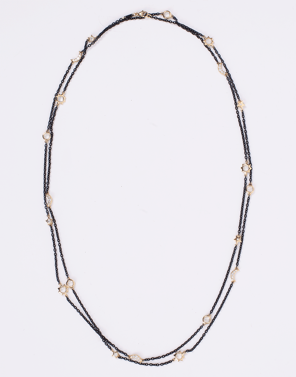 MONICA RICH KOSANN-Black Steel Wrap Chain-YELLOW GOLD