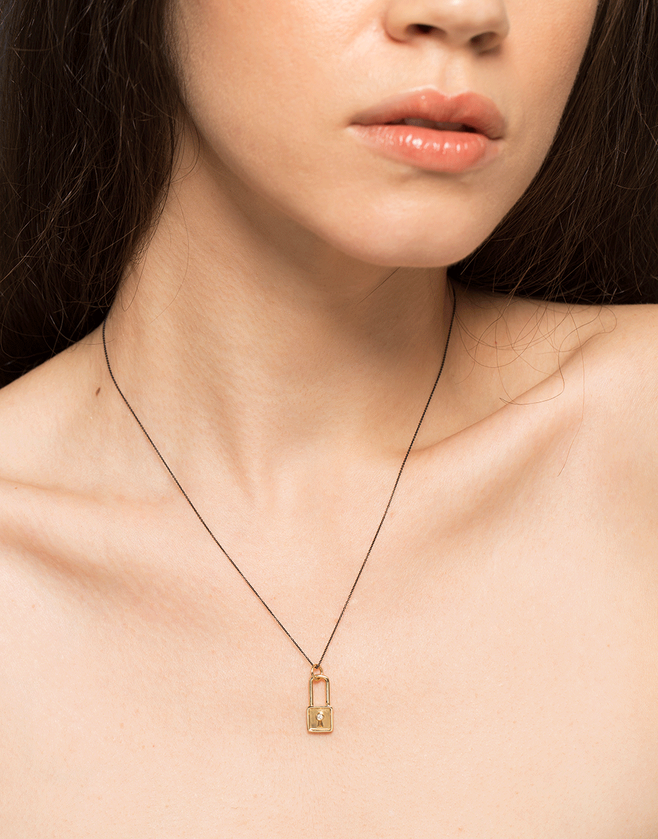 MONICA RICH KOSANN-Black Steel Wrap Chain-YELLOW GOLD