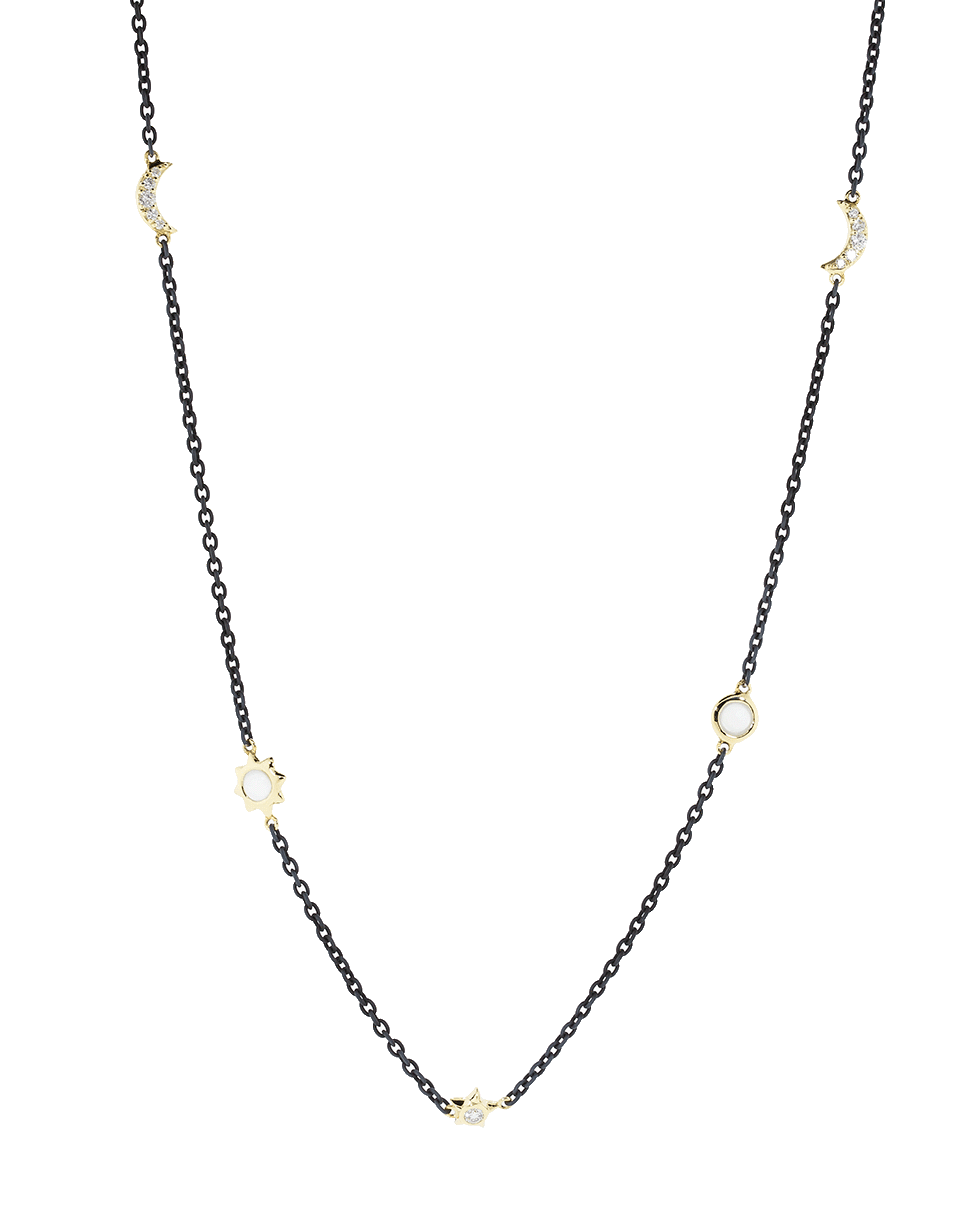 MONICA RICH KOSANN-Black Steel Wrap Chain-YELLOW GOLD