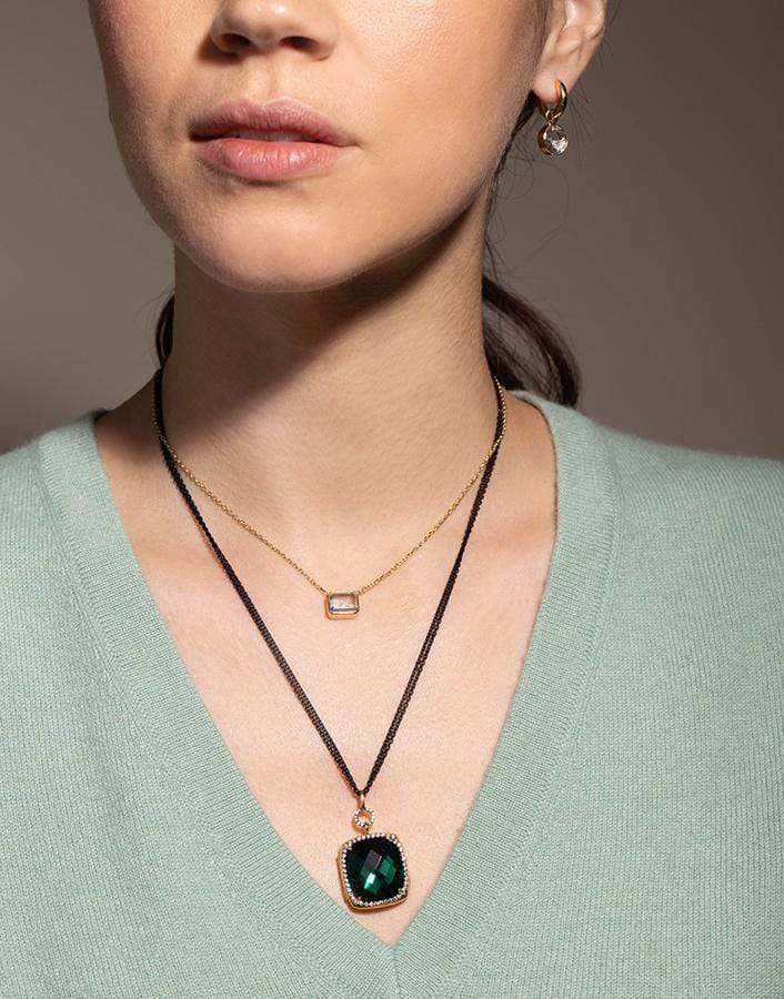 MONICA RICH KOSANN-Blue and Green Tourmaline Locket Necklace-YELLOW GOLD