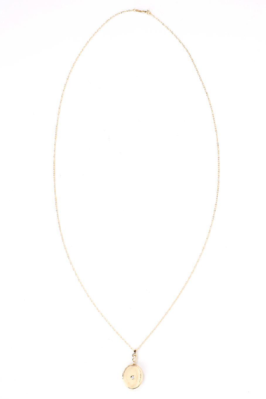 MONICA RICH KOSANN-Center Rose Cut Diamond Locket Necklace-YELLOW GOLD