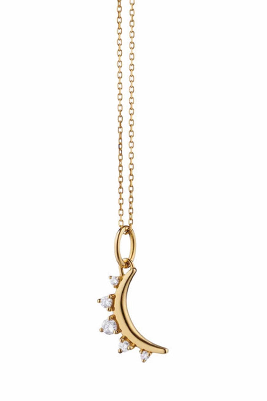 MONICA RICH KOSANN-Diamond Moon Necklace-YELLOW GOLD