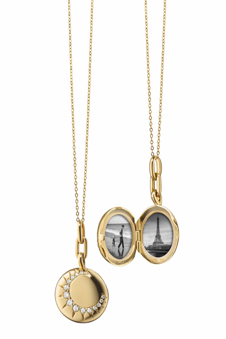 MONICA RICH KOSANN-Diamond Sun Locket-YELLOW GOLD