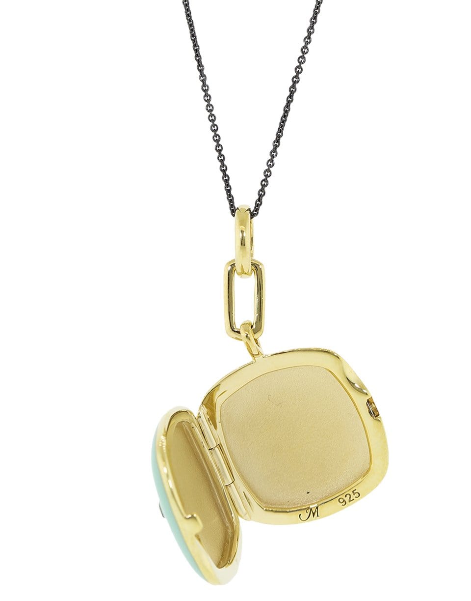 MONICA RICH KOSANN-Green Sapphire Locket Necklace-YELLOW GOLD