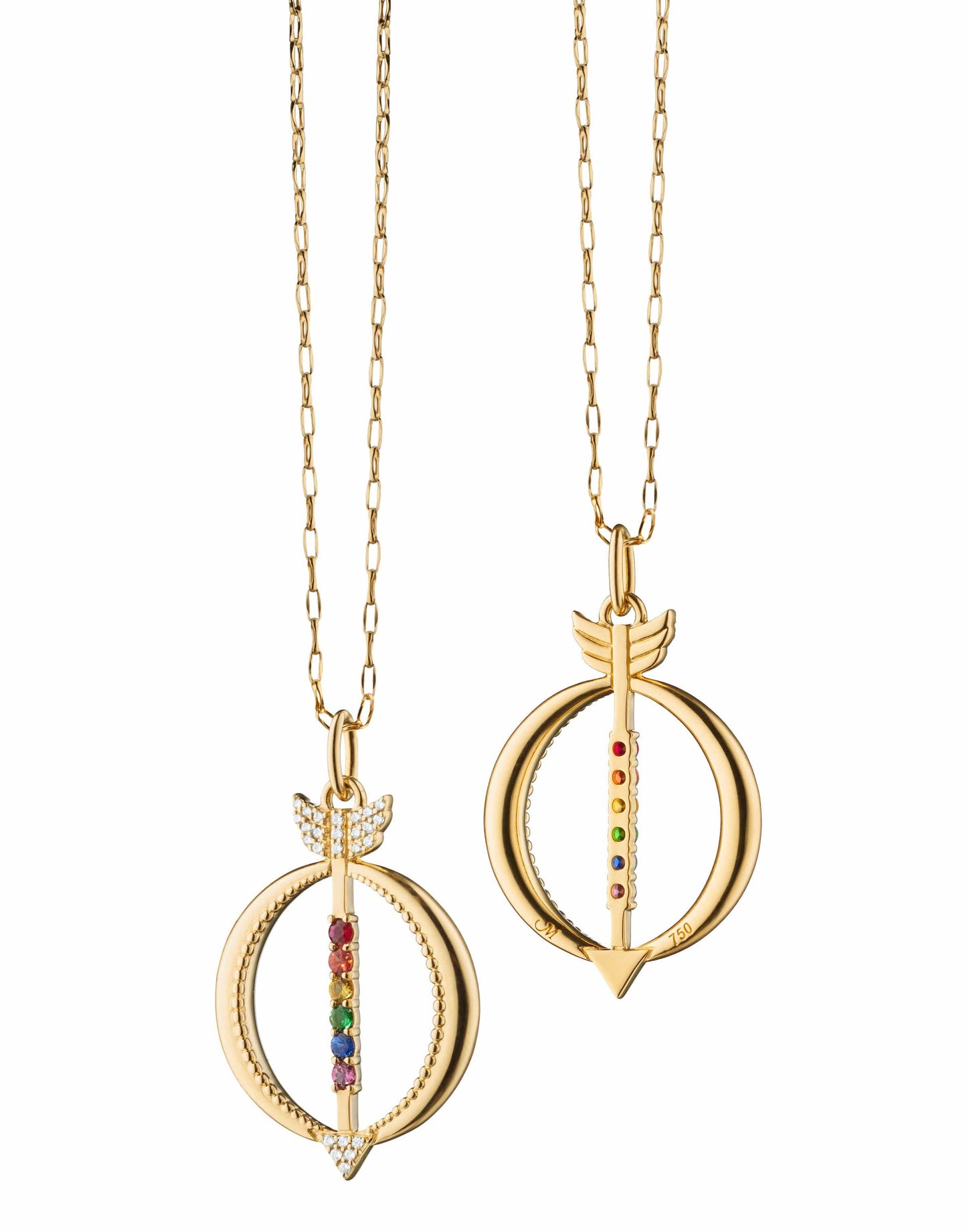 MONICA RICH KOSANN-Iris Rainbow Goddess Charm Necklace-YELLOW GOLD