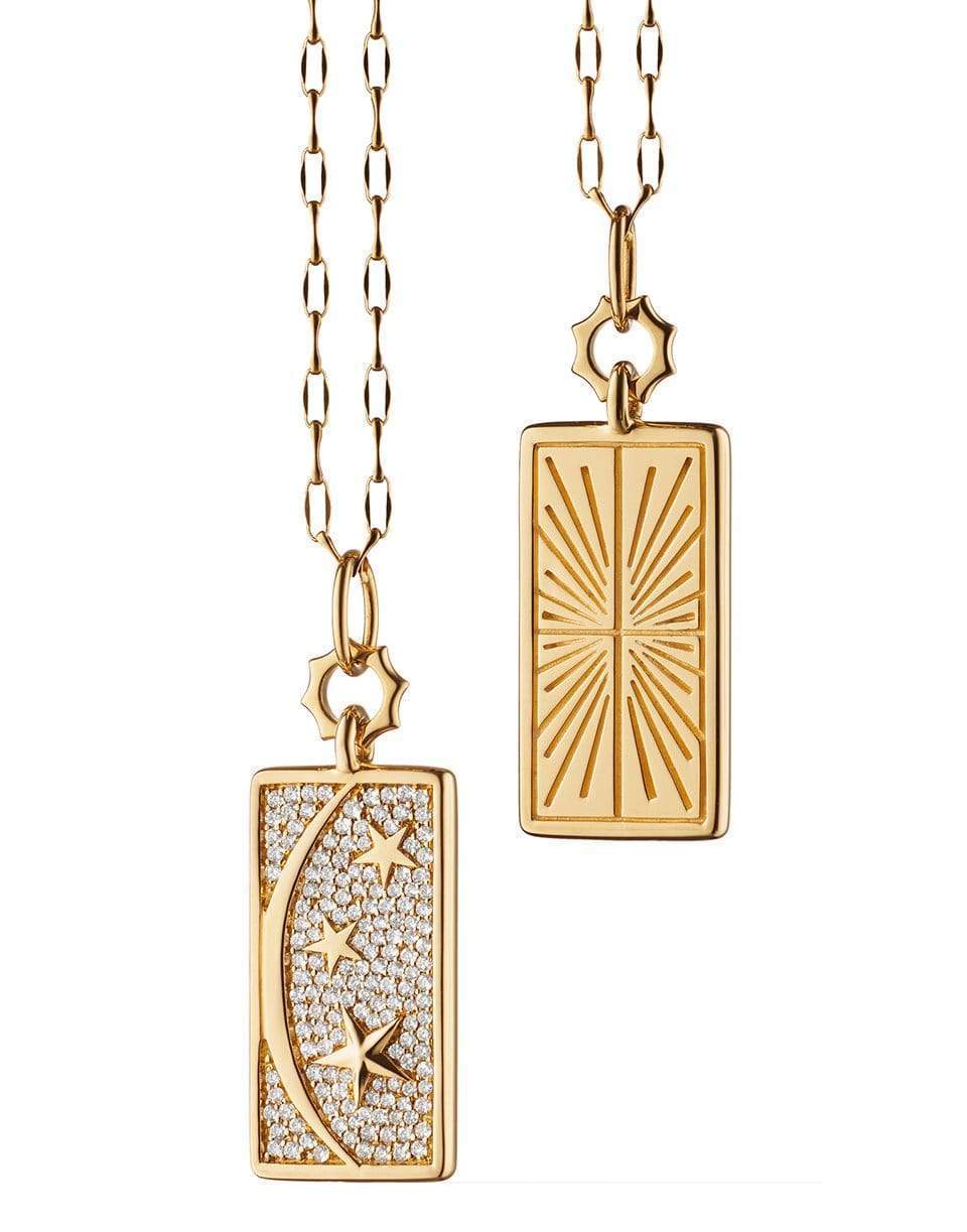 MONICA RICH KOSANN-Pave Diamond Sun Moon Stars Charm Necklace-YELLOW GOLD