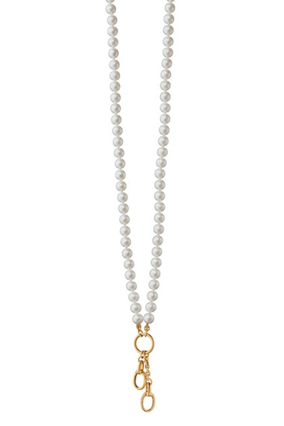 MONICA RICH KOSANN-Pearl Charm Chain Necklace-YELLOW GOLD