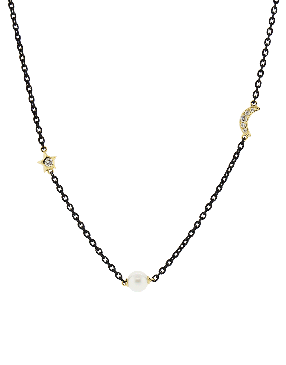 MONICA RICH KOSANN-Pearl Sun Moon Star Wrap Necklace-YELLOW GOLD
